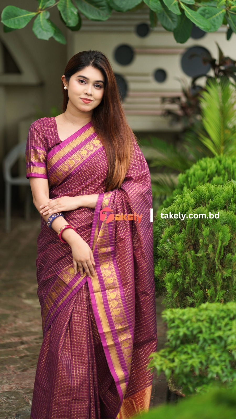 টাঁত জামদানি, টেকলী এক্সক্লুসিভ সুতির শাড়ি।CS-37