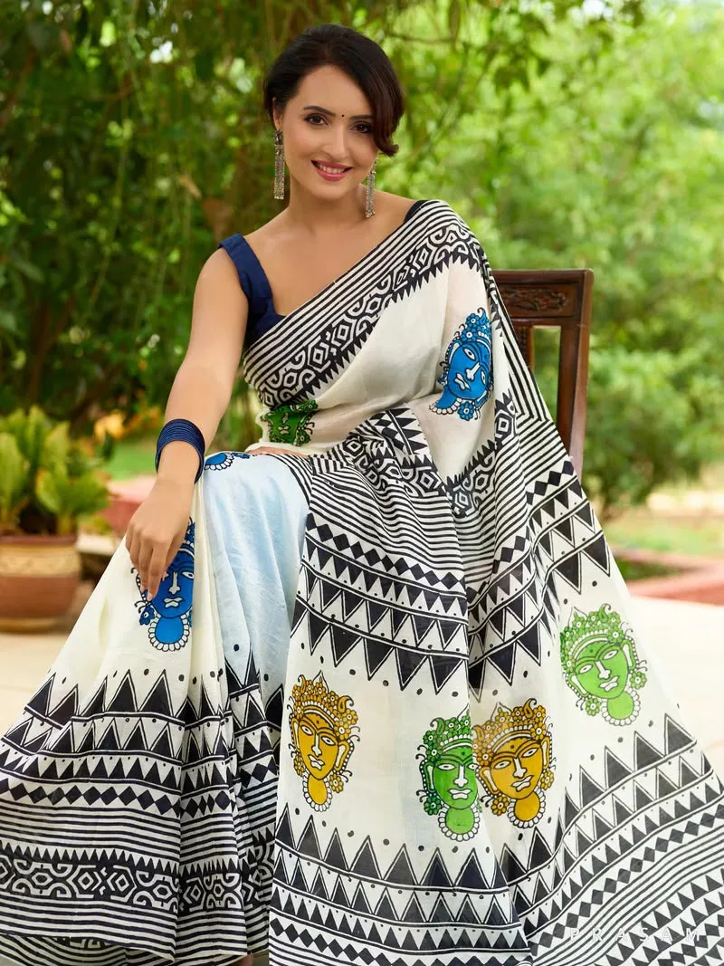 Mystic Heritage Digital Printed Silk Saree
