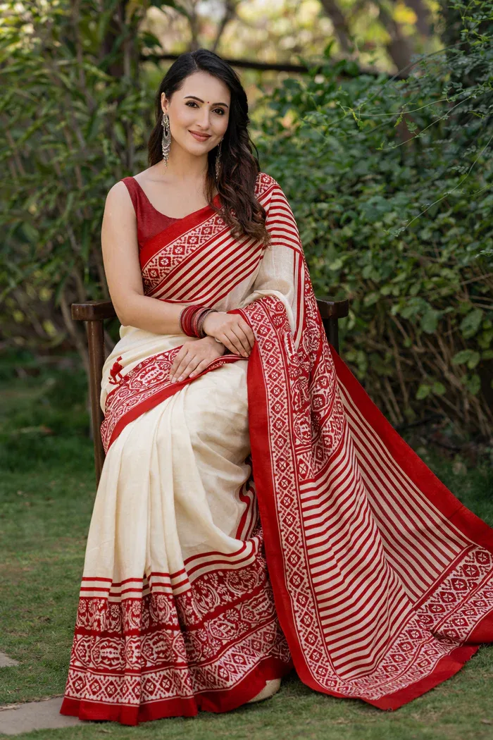 Meher Garnet Digital Printed Pure Silk Saree