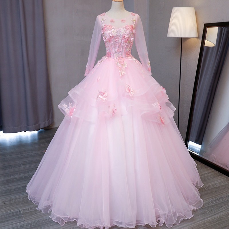 Sweet Pink Princess Dress Luxurious Wedding Dress Bridal Gowns