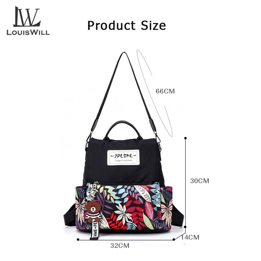 LouisWill Women Backpacks Anti-theft Shoulder Bags Korean Style