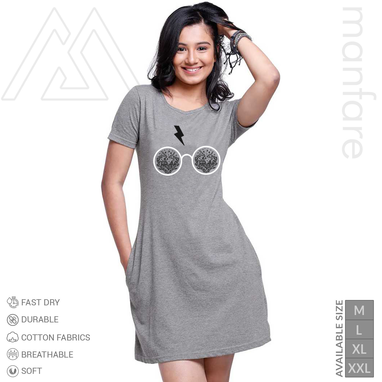 Manfare's Cotton Long T-Shirt For Women