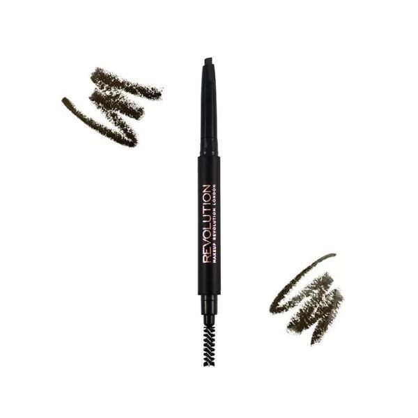 Makeup Revolution Duo Brow Pencil Dark Brown