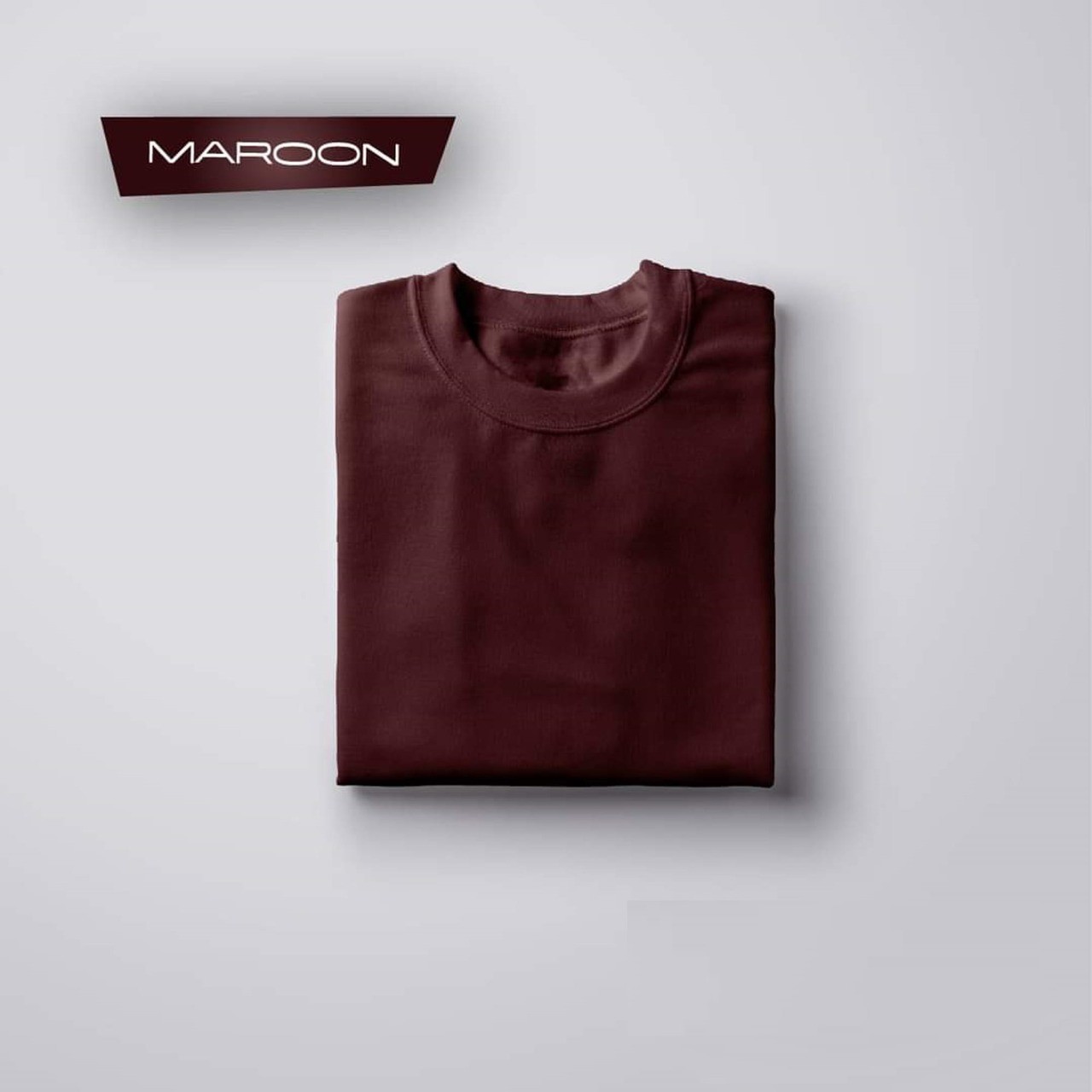 Pure Cotton Solid T-shirt Maroon