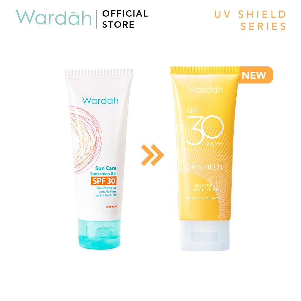 wardah uv shield essential sunscreen gel spf 30 40ml