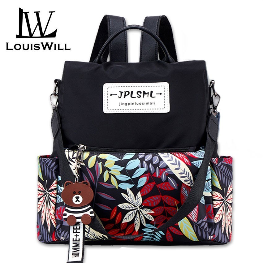 LouisWill Backpacks Anti-theft Korean with Free Ornament for Women