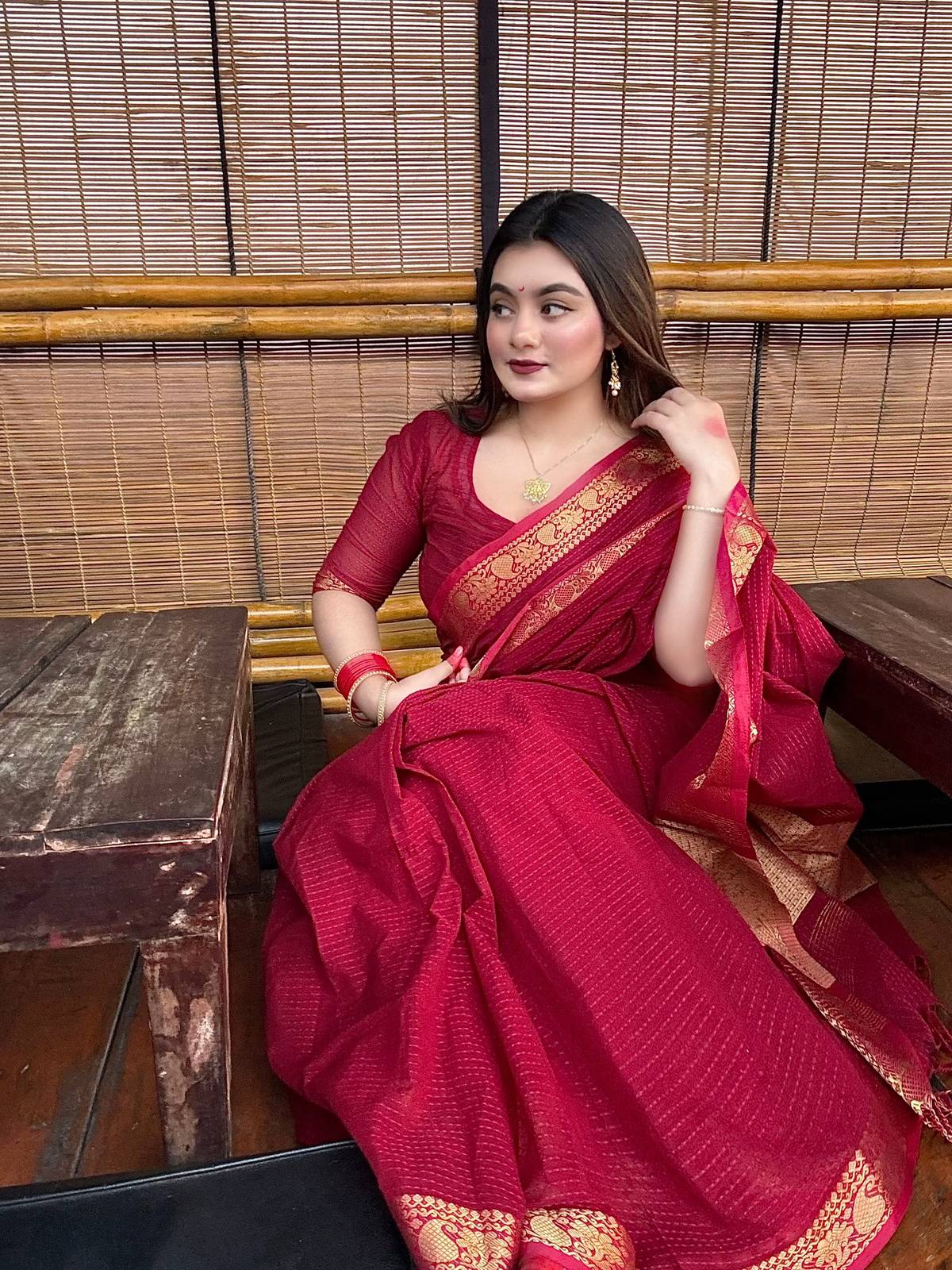 অরিজিনাল টেকলী সুতি শাড়ি।CS-30