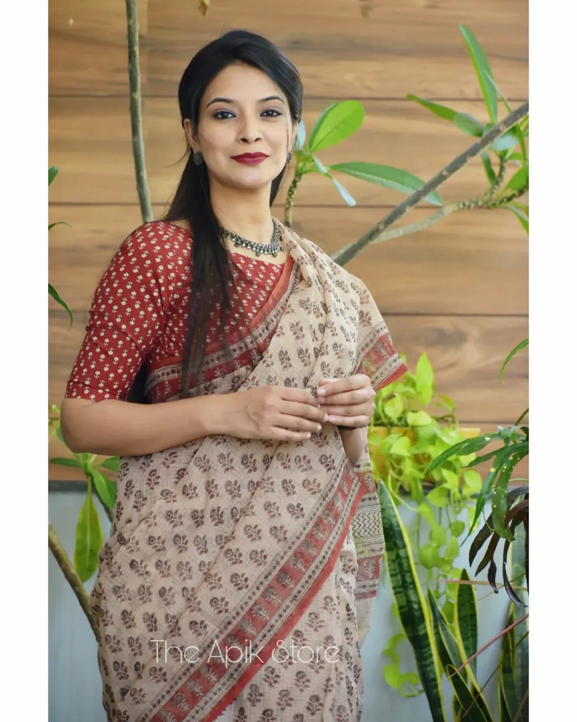 Traditional Block Print Kota Doria Cotton Saree | P00016