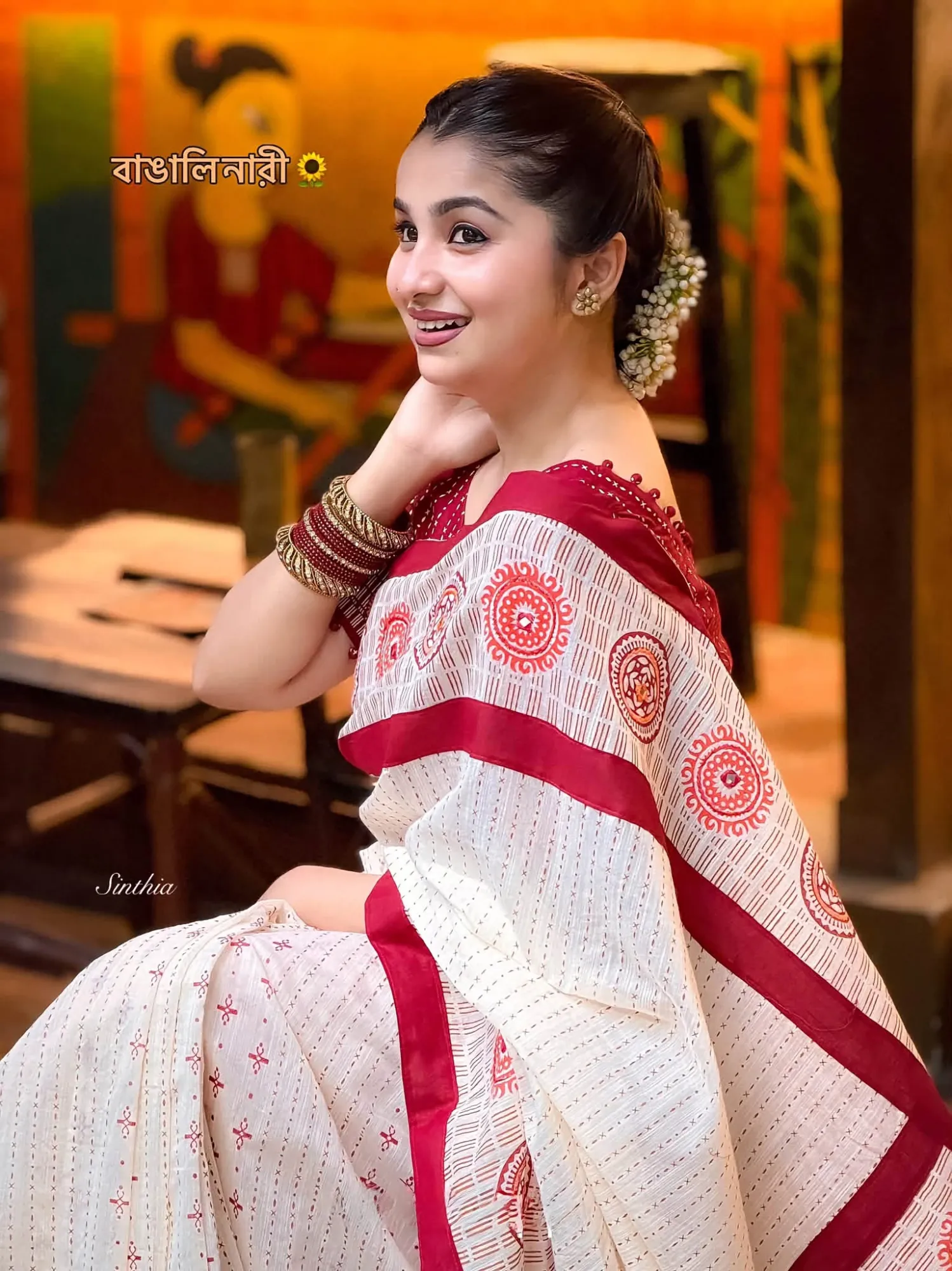 Premium Khadi Cotton Embroidered Saree With Blouse Piece | P00193