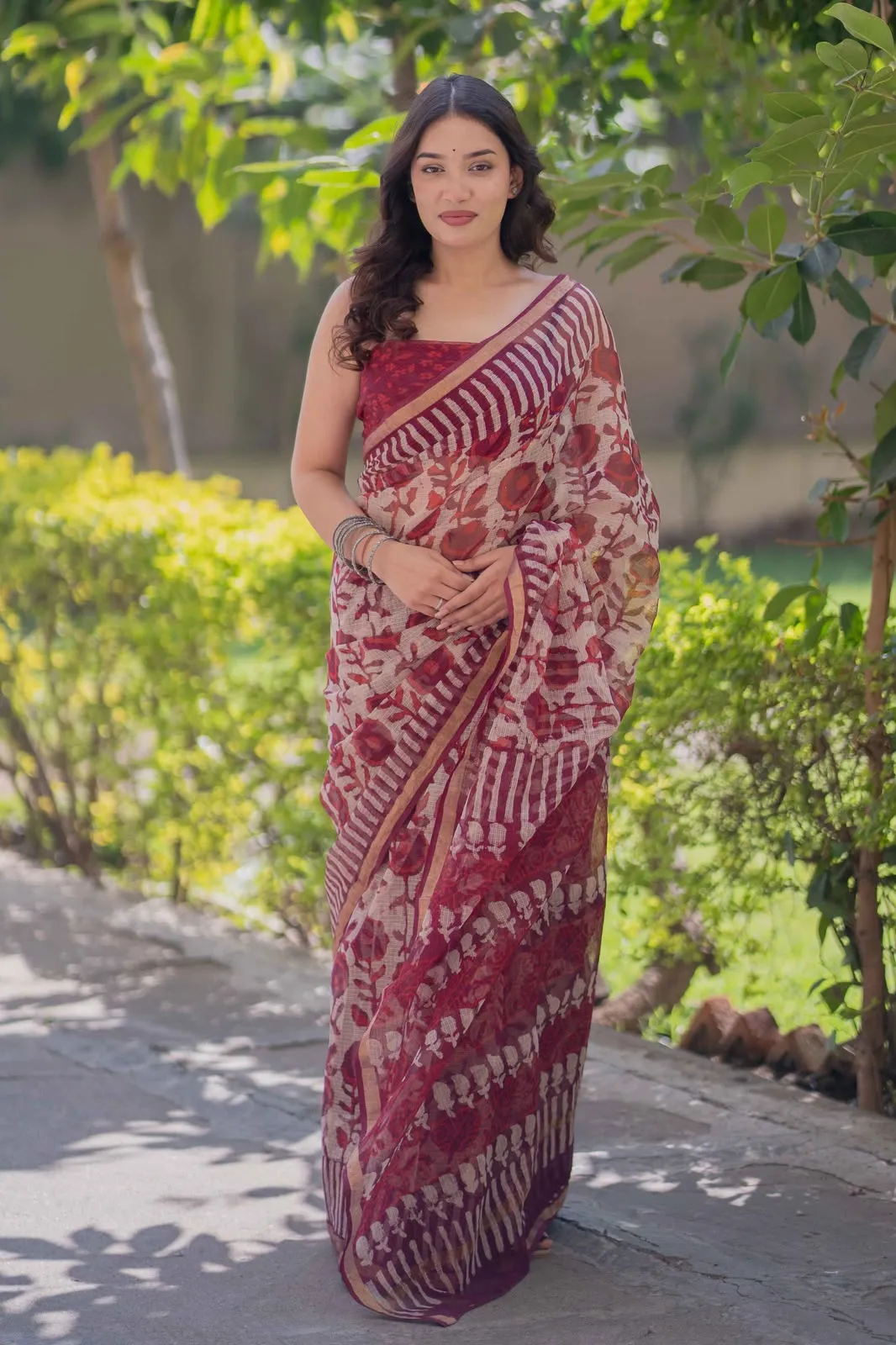 Chitralekha- Floral Kota Doria Saree | P00217