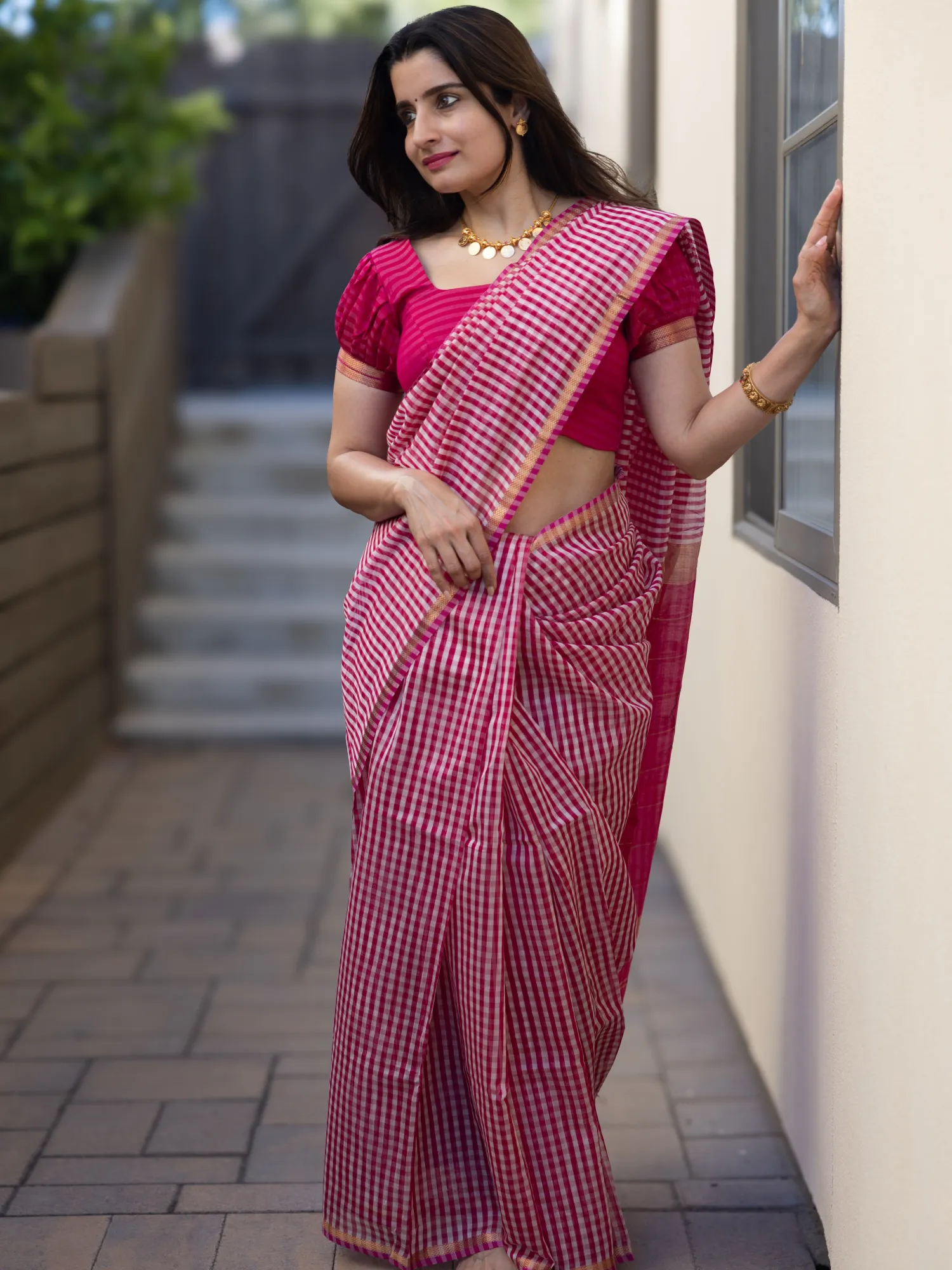 Premium Aarong Suti Saree With Running Blouse Piece | P00221