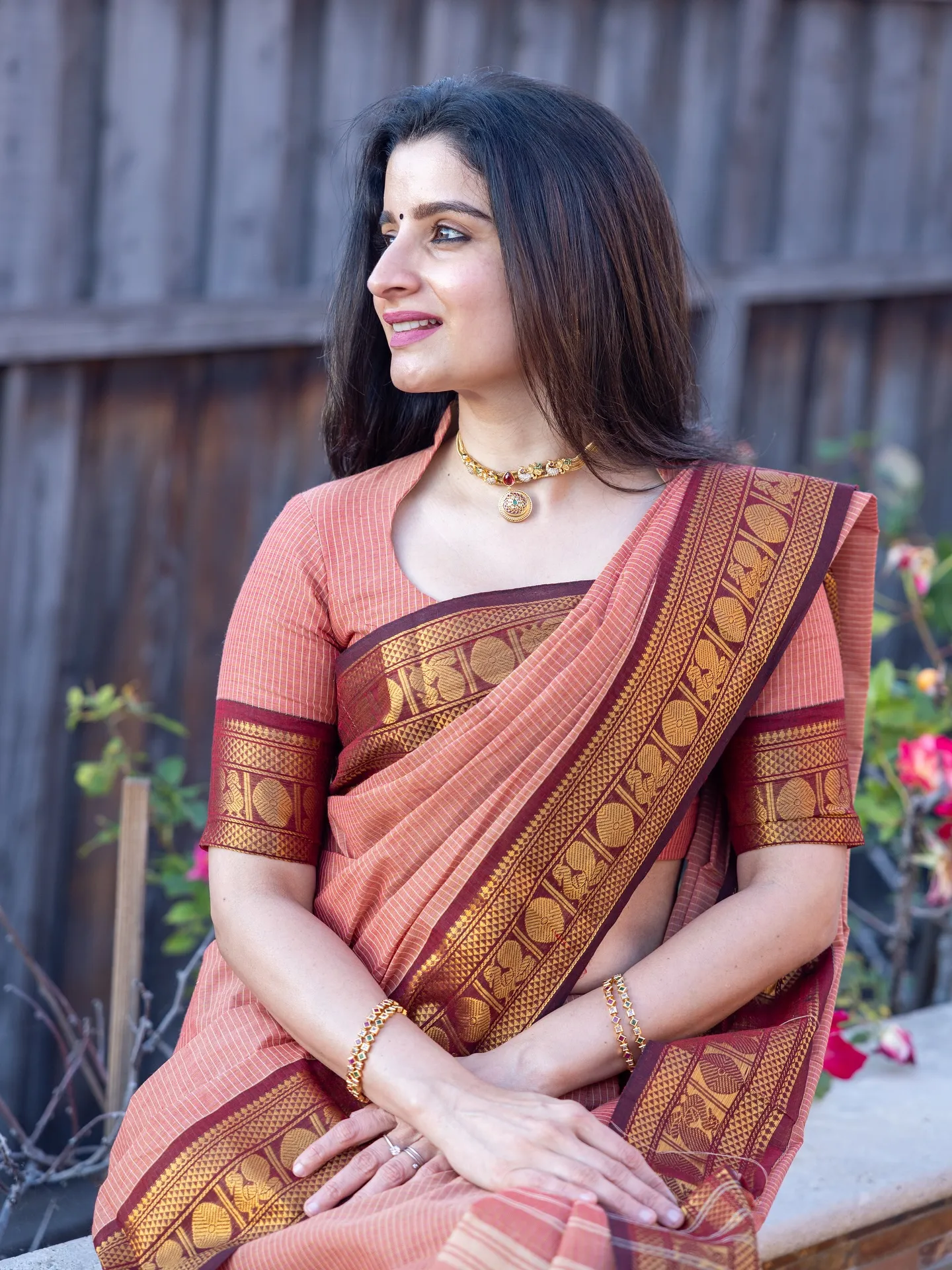 Premium Aarong Suti Saree With Running Blouse Piece | P00222