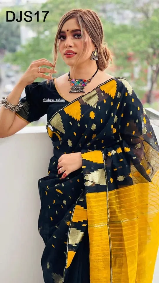 60 Count Dhakaya Jamdani Saree With Blouse Piece | P00231