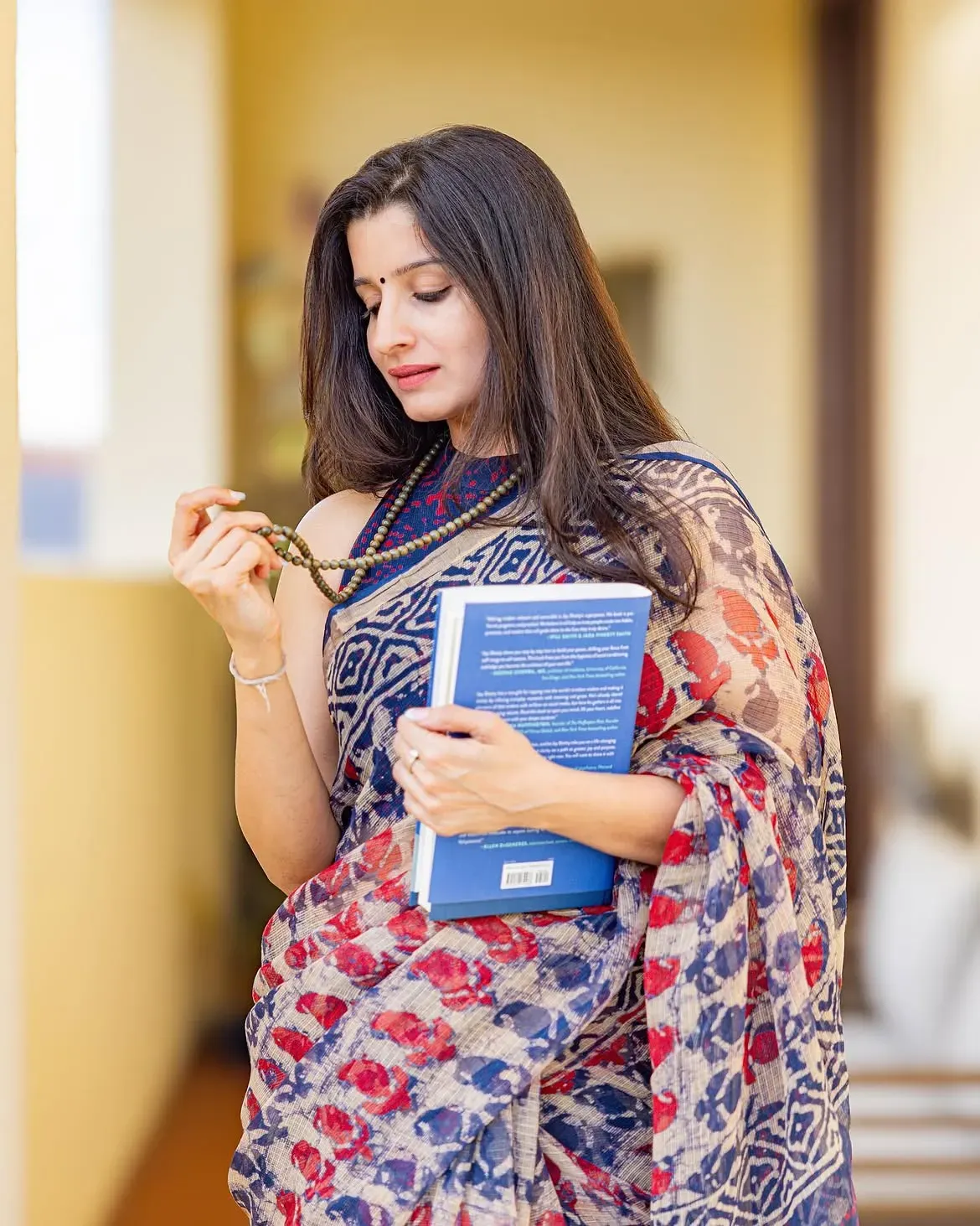 Traditional Block Design Digital Print Kota Doria Cotton Saree | P00026
