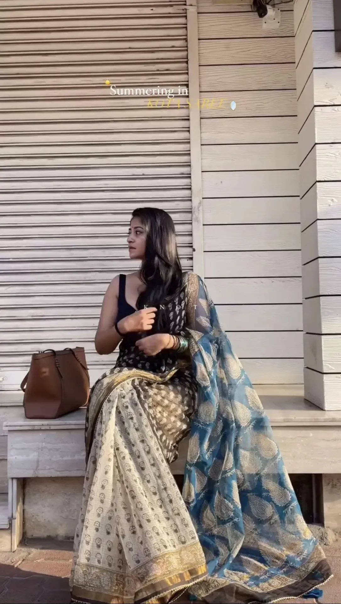 Traditional Block Print Kota Doria Cotton Saree | P00044
