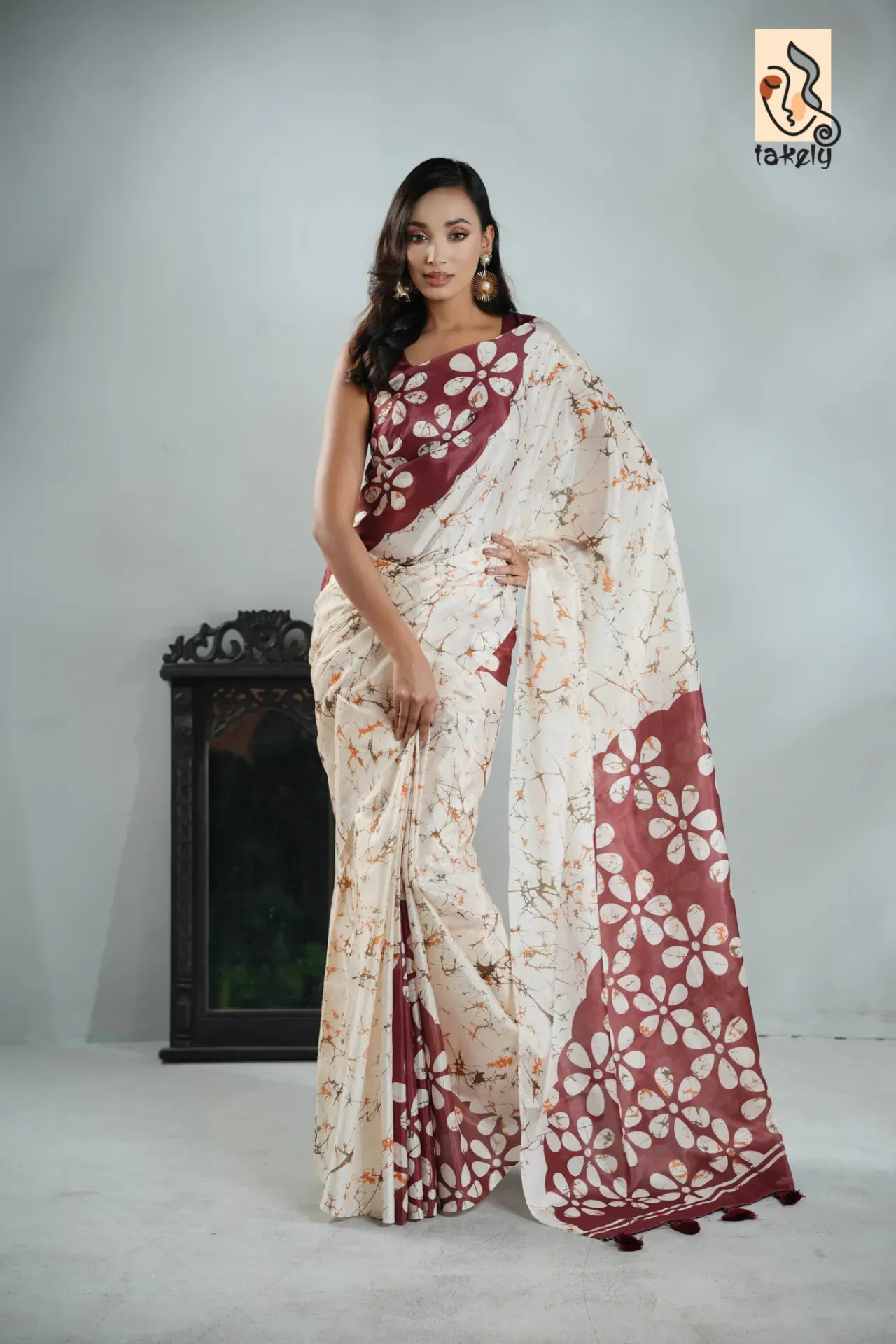 Takely Process Silk Printed Saree With Blouse Piece | P00090