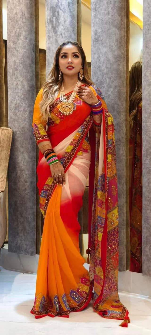 Dolar work Takely Digital Print Saree