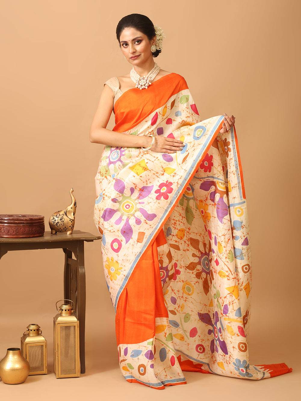 New Batik Design Digital Print Soft Silk Saree with Blouse Piece | BDS-121