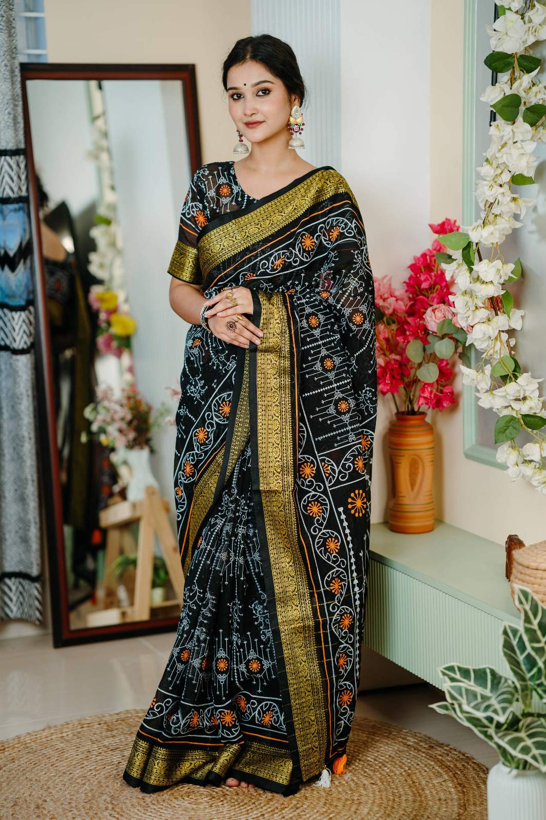 Arong Cotton Block Printed Shari | RCS-22