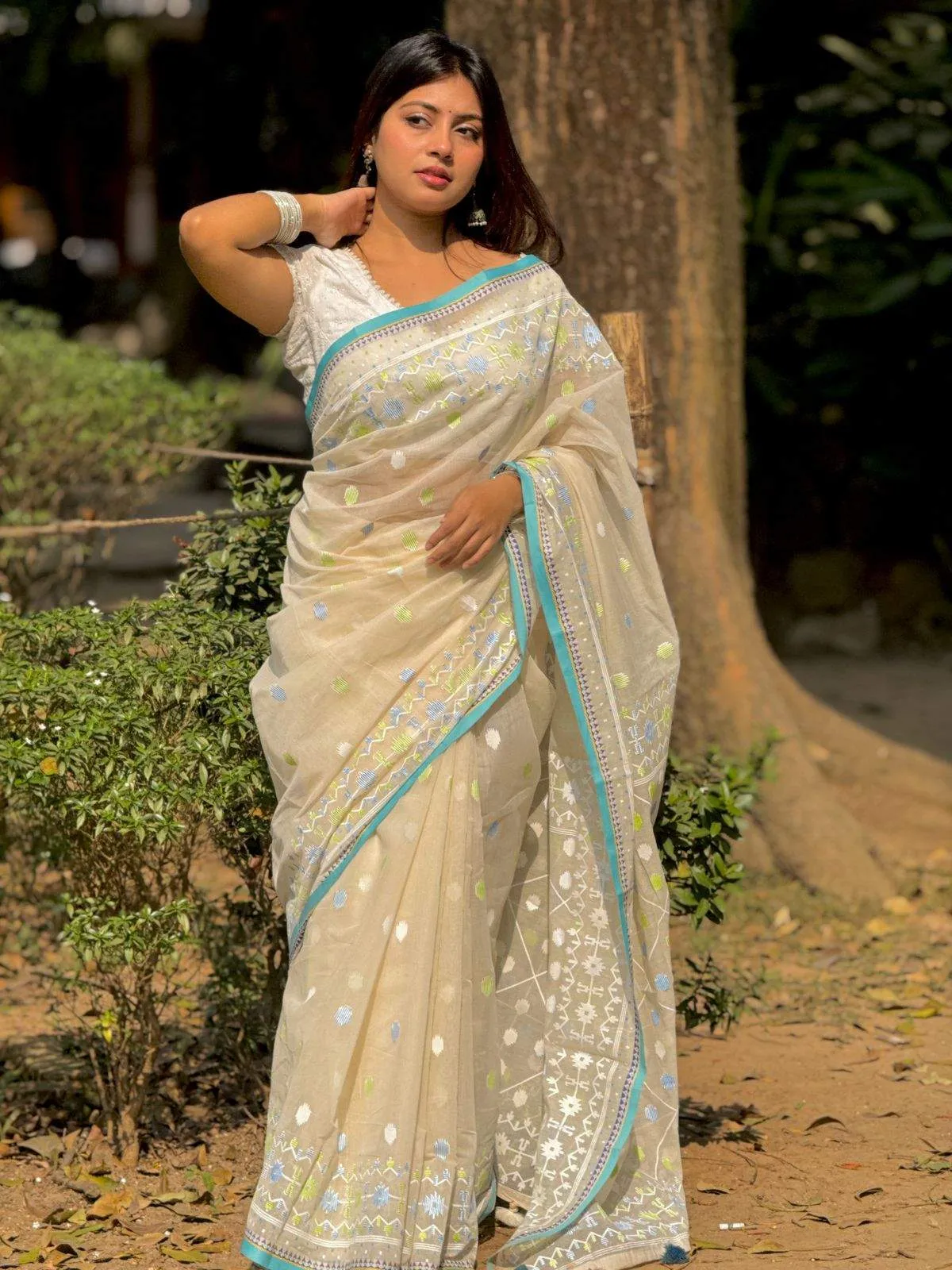 Premium Cotton Ambush Print Boutique Saree