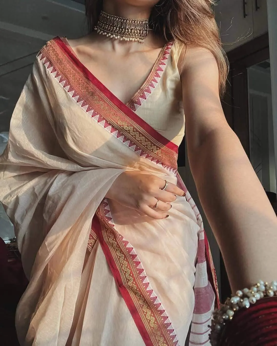 অরিজিনাল টেকলী সুতি শাড়ি।CS-33