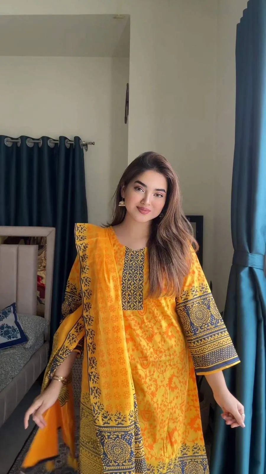 প্রিমিয়াম কটন কাঠব্লকের থ্রি পিস |